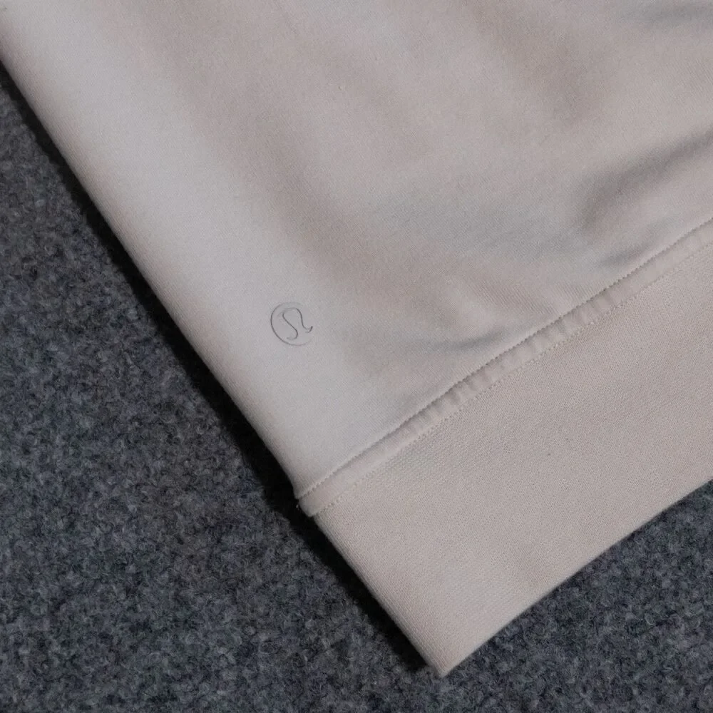 Lululemon City Sweat Pullover Hoodie French Terry White Opal Beige Men's Small